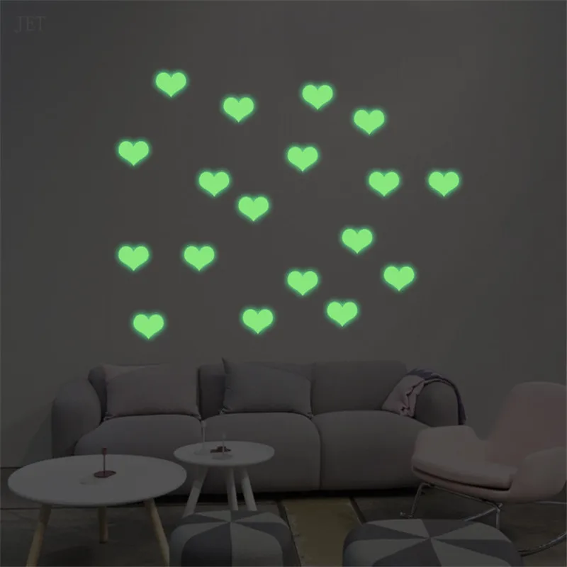 100 шт. флуоресцентные светящиеся наклейки для детской комнаты гостиной украшения