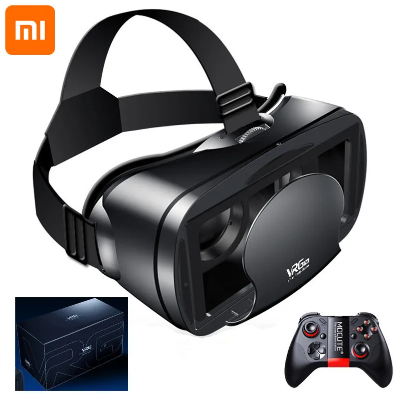 

Xiaomi умные очки виртуальной реальности 3D VR гарнитура шлем для смартфонов мобильный телефон 7 дюймов линзы бинокль контроллеры