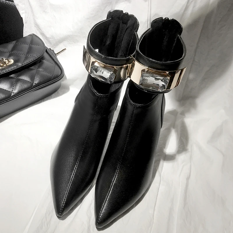 Magical2021 пикантные стразы тонкие короткие английские остроконечные модные сапоги