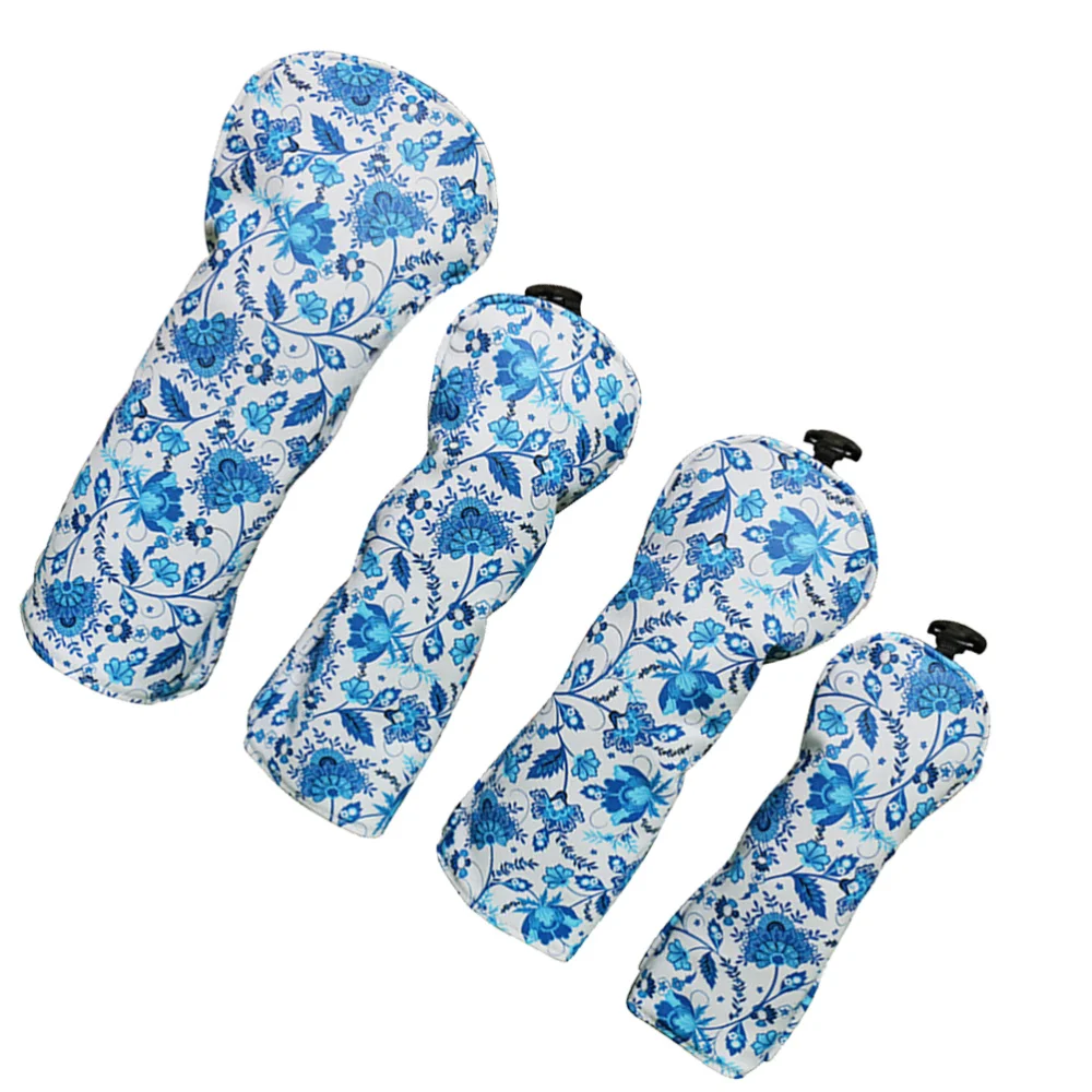 

4 Pcs Practical Club Head Cover PU Leather Headcovers Club Head Protector Cover for Indoor Outdoor (Compatible for 1/3/5/UT Club