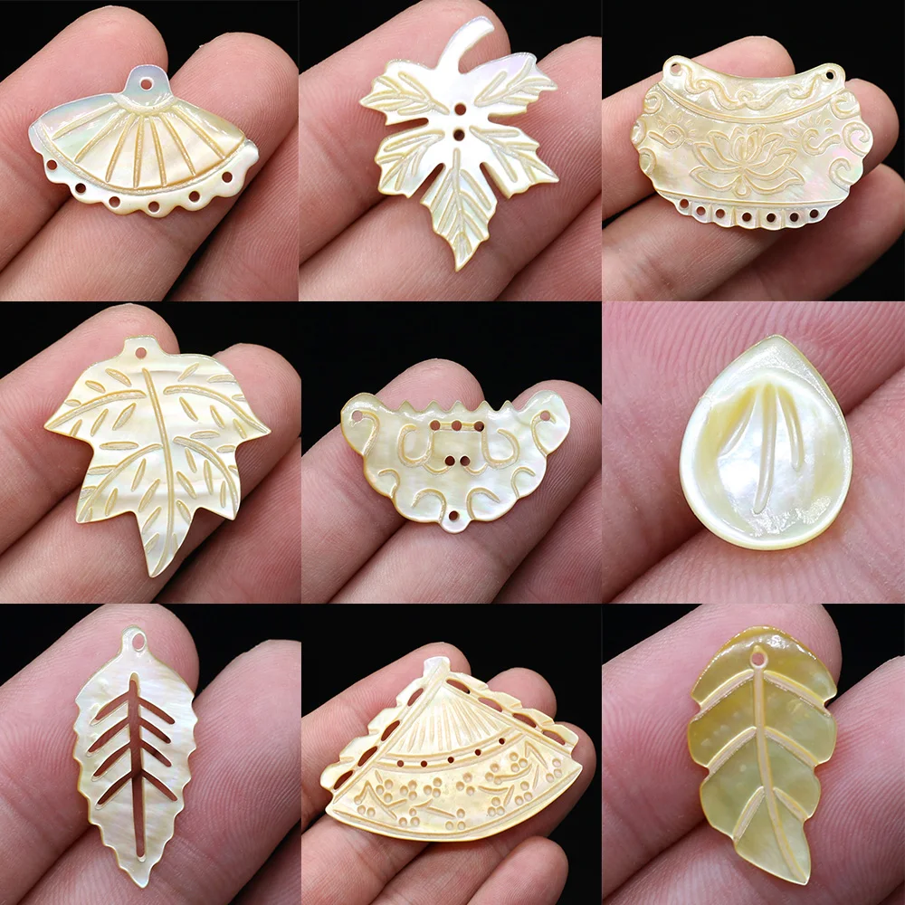 

4pcs Natural Sea Water Shell Pendant Beads Mother of Pearl Shell Fashion Exquisite Beads for Jewelry Making Necklace Bracelet