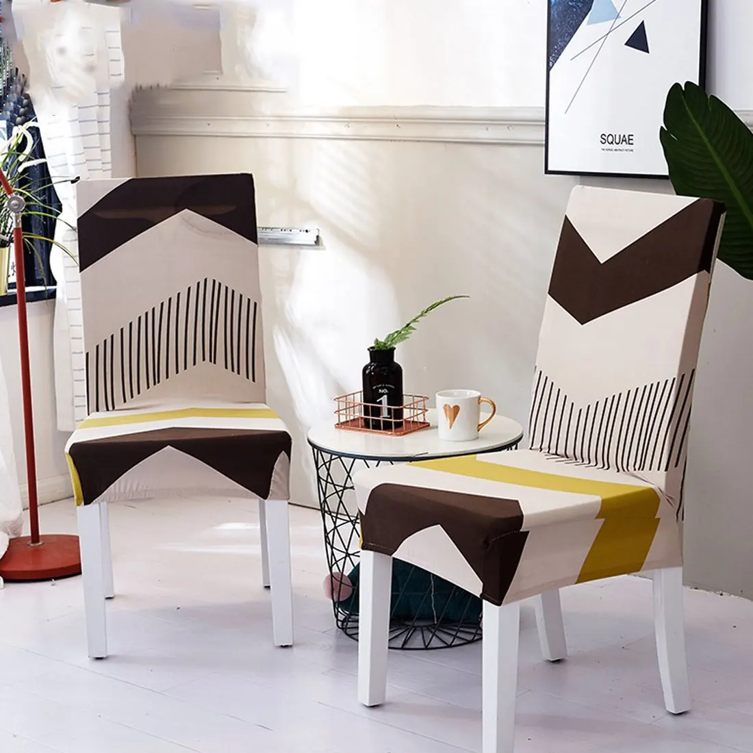 

Elastic Slipcovers Chair Cover Pattern Chair Protector Silky Cover Removable Decorative Elastic Polyester Chair Cover random