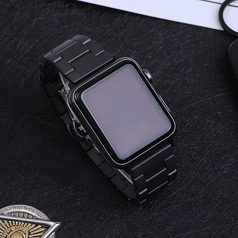 Ремешок керамический для Apple Watch Band 44/42 мм 38/40 браслет из нержавеющей стали с