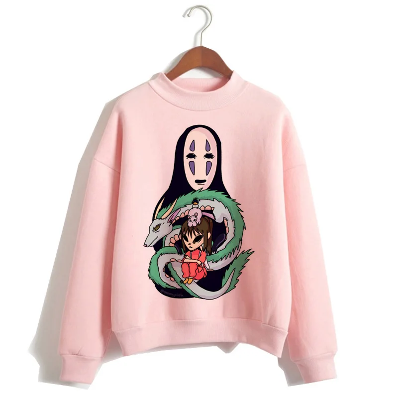 Totoro Унесенные спирали harajuku толстовки для женщин мультфильм одежда толстовка капюшон ulzzang Забавный с капюшоном Женский полиэстер негабаритных