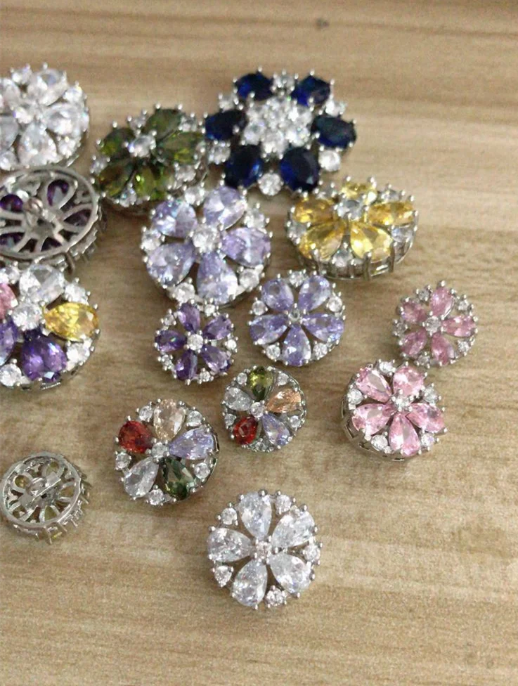 5 шт./партия пуговицы с кристаллами циркона для роскошного Кашемирового пальто