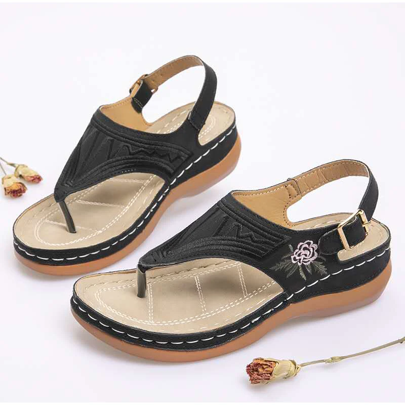 

Women Sandals 2021 New Embroidery Summer Shoes Woman Wedges Shoes for Heels Sandalias Mujer Flip Flops Platform Women Slippers