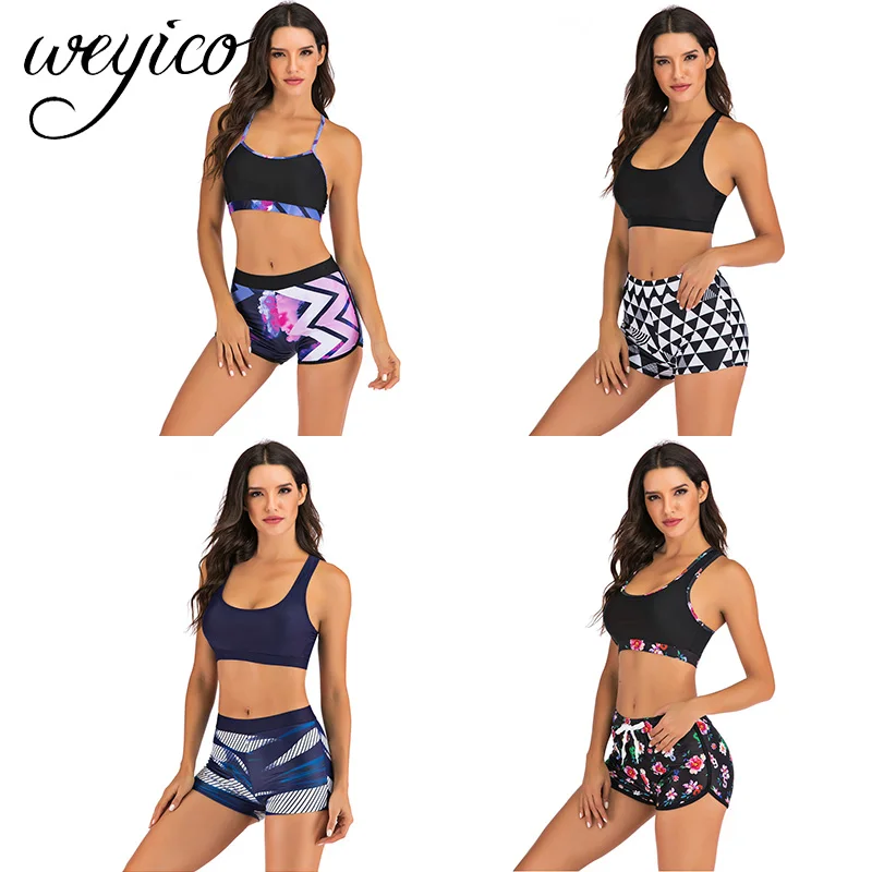 Женский купальник бикини спортивный купальный костюм пляжные боди для йоги пуш