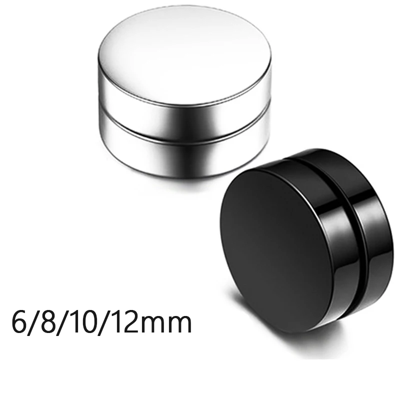 

1 Pair Punk Titanium Steel Men/Women Strong Magnet Magnetic Ear Clip Non Piercing Earrings Fake Ear Nails Lover Jewelry Gift