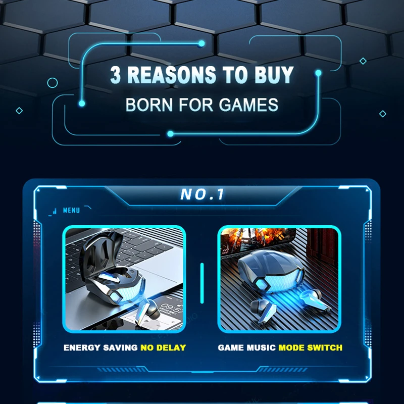 Игровые наушники TWS Bluetooth 5 2 с низкой задержкой профессиональные геймерские