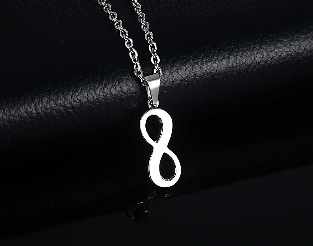 

QWC VNN3 stainless steel necklace hot sell popular single women 24mm 8 word key USA lover gift women jewelry