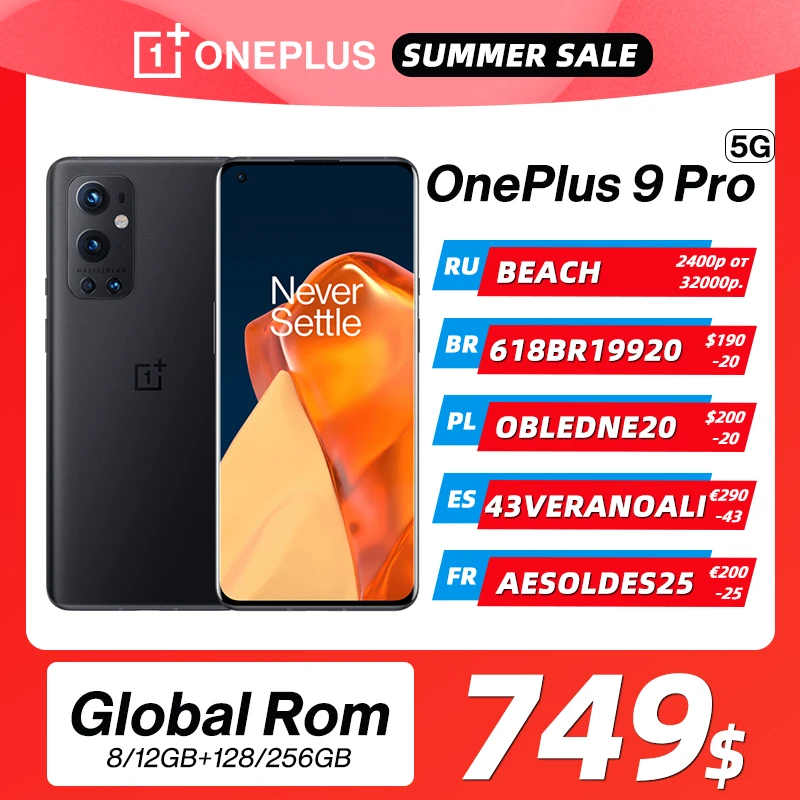 OnePlus 9 Pro 5G Smartphone 8GB 128GB Snapdragon 888 120Hz Fluid Display 2.0 Hasselblad 50MP Ultra-Wide OnePlus Official Store