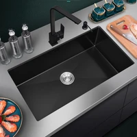 udermount black kitchen sink black sink 304 stainless steel single sink kitchen vegetable washing basin kitchen sink 1 3mm thick