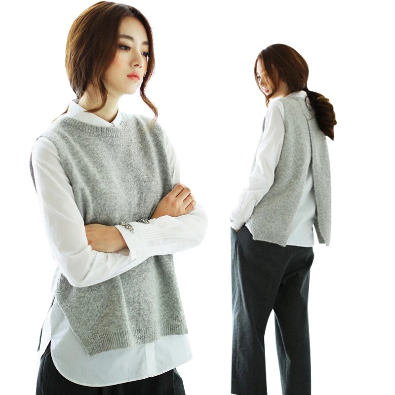 

Лидер продаж, женский жилет ATTYYWS, жилет, женский свитер, Свободный жилет, пуловер с круглым вырезом, шерстяной жилет, женские модели, теплые и ...