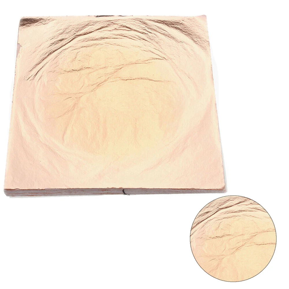 100 шт. 14 см Имитация Золото Серебро Медь лист фольги листья металлические листы для позолоты ремесло украшения DIY Искусство ремесло бумаги деко