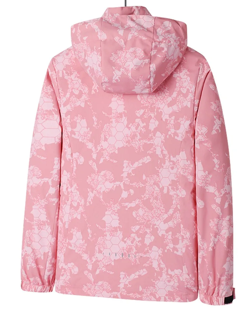 Jacket Coat Women Print Waterproof Windbreaker Ladies Autumn Winter Warm Ski Fleece Korean Oversized Hooded | Спорт и развлечения