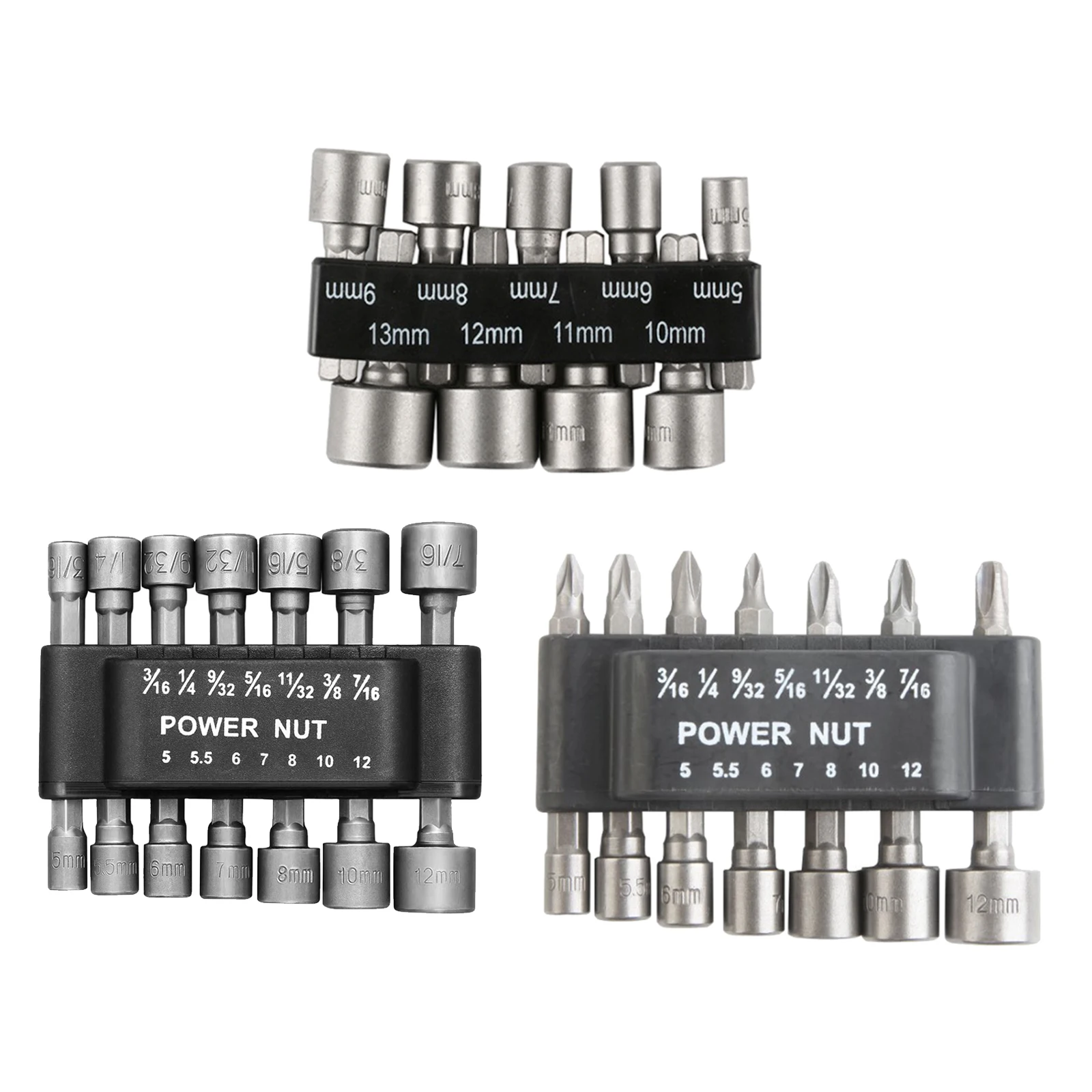 

Nut Driver Hex Handle Socket Bit Set Extension Adapter 1/4" Shank DIY Tools