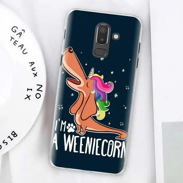 Dachshund Doxie Цветок Собака Щенок Чехлы для samsung Galaxy J4 Plus J6 Plus J8 J3 J5 J7 J5 Prime жесткий чехол - Цвет: 08