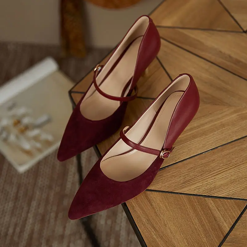 Женские туфли на высоком каблуке винтажные офисные из искусственной кожи