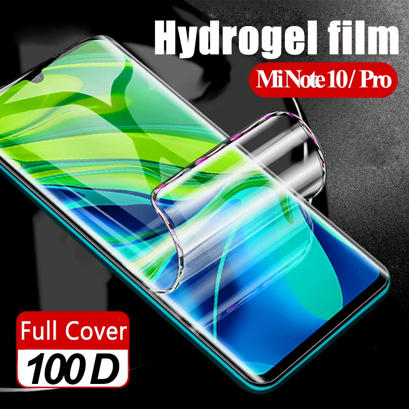 Полное покрытие Гидрогелевая стекло для Xiaomi mi note 10 Lite CC9 Pro на note10 защита экрана mi10
