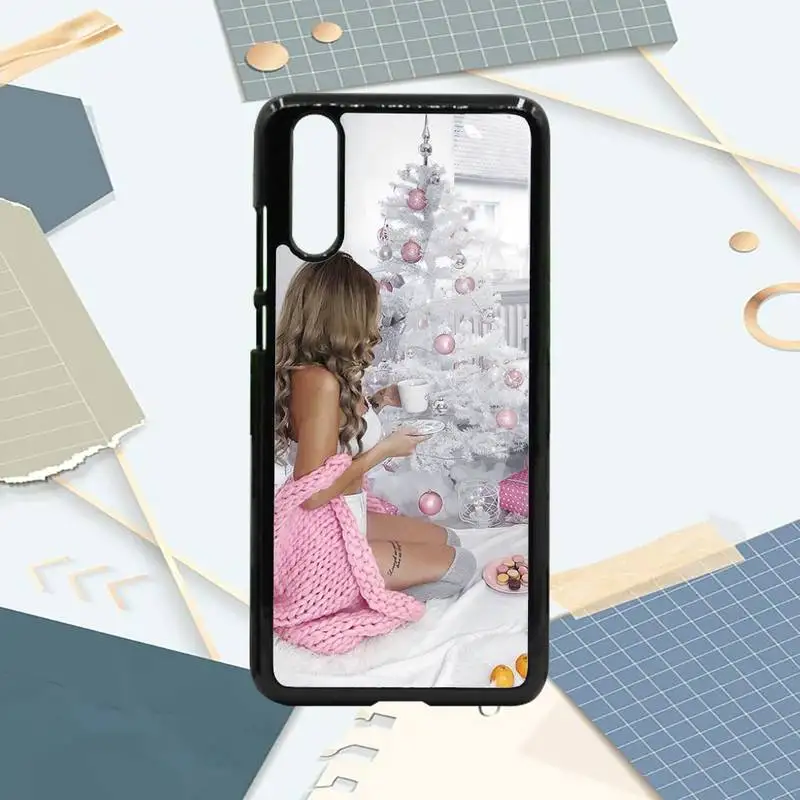 

Vogue Christmas girl Phone Case PC For Samsung galaxy S note 8 9 20 10 e lite2019 plus pro ultra
