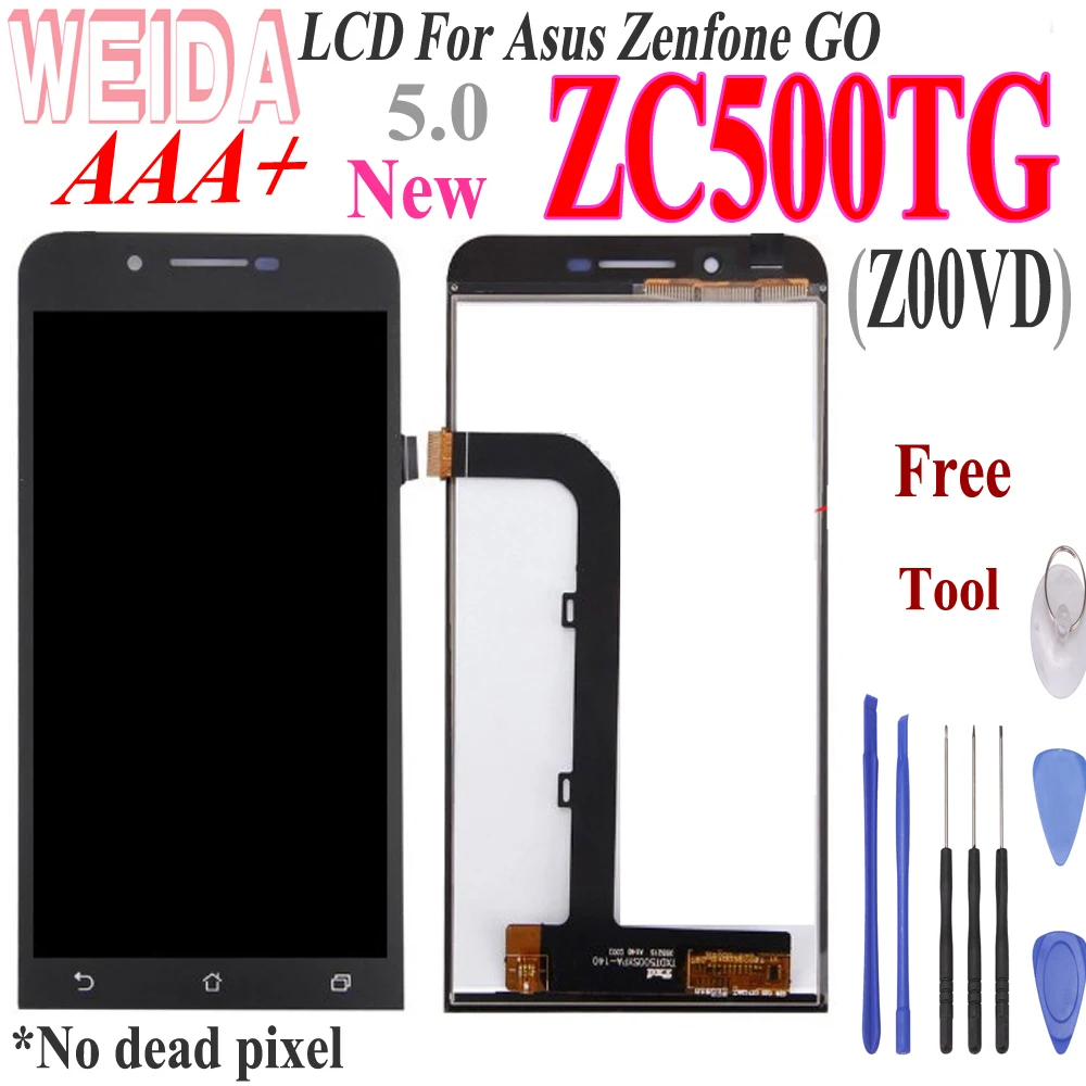ЖК дисплей WEIDA для Asus Zenfone zenfone GO ZC500TG Z00VD с сенсорным дигитайзером в сборе Замена +
