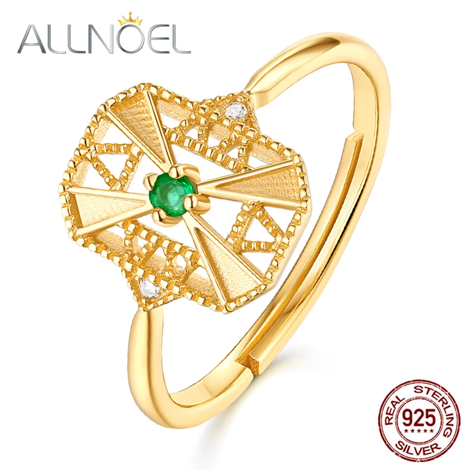 

ALLNOEL Стерлинговое Серебро S925 пробы, 100% настоящий изумруд , ювелирное изделие из циркона золотого цвета, подарок для женщин, хорошее ювелирно...
