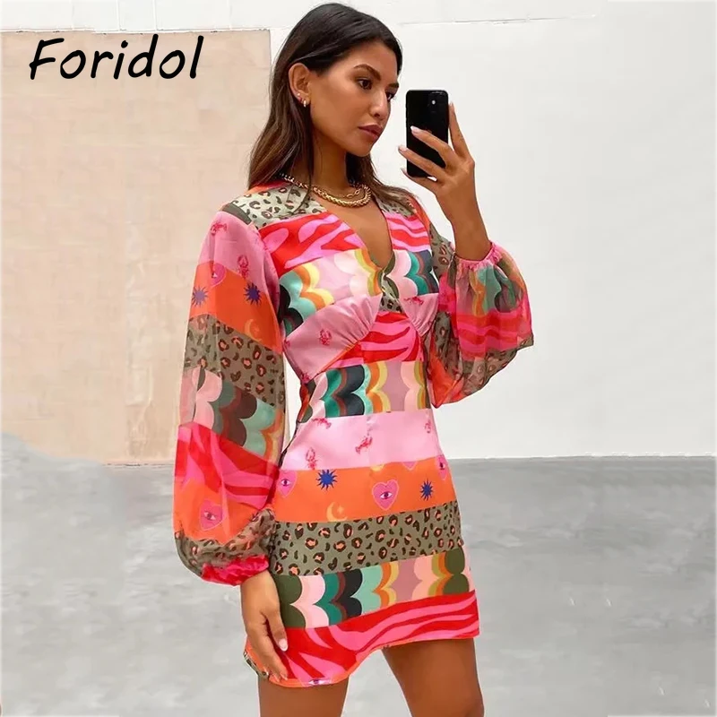 

Foridol Floral Print Long Sleeve Boho Autumn Winter Dress Vestidos V Neck Midi Dress Multicolor Red Party Dress Robe 2023