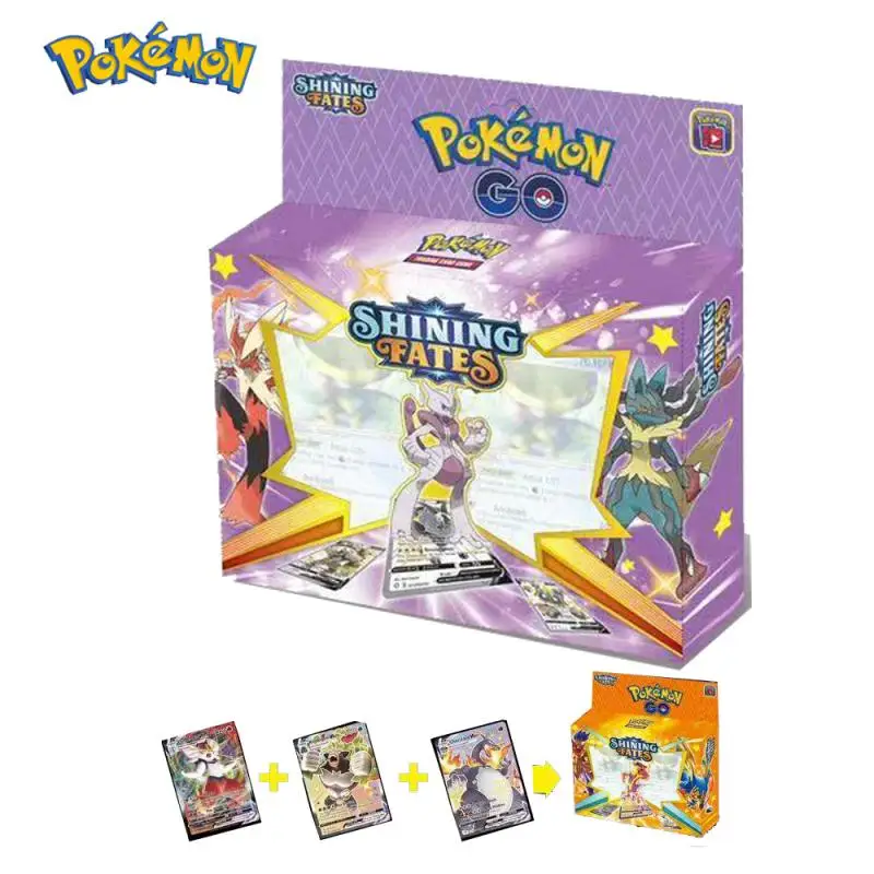 

Carte Pokemon Cards Random Box 2021 Latest 180Pcs English Shining Fates Trade Game Battle Cards Collection