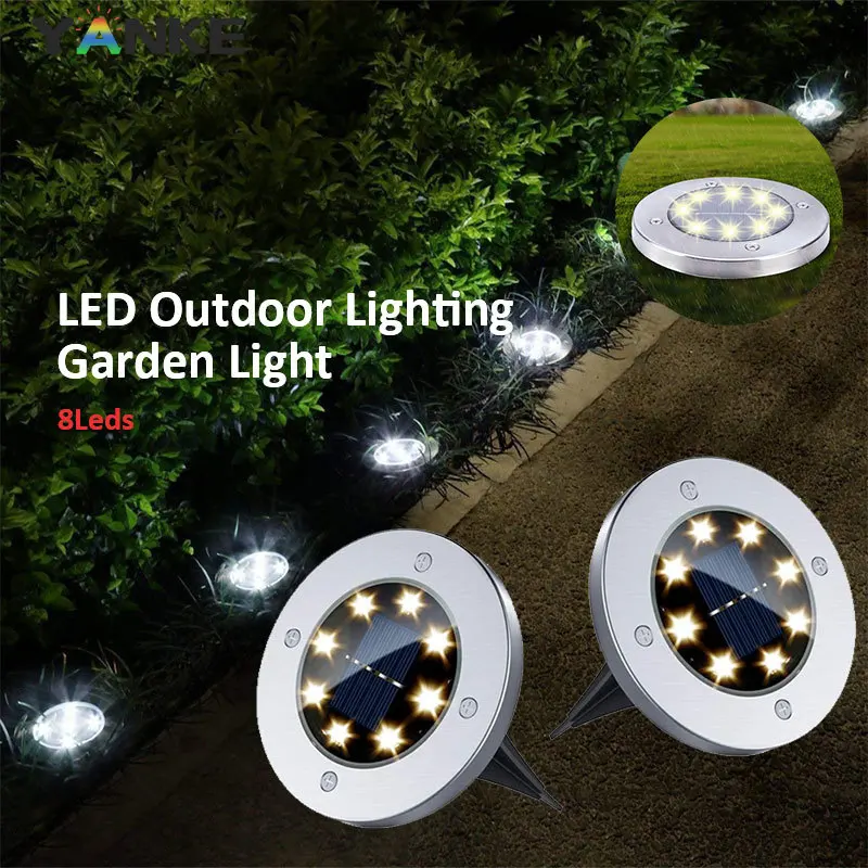 

Outdoor Lighting 0.5W 8LED Lawn Light Solar Flame Light Garden Lawn Lamp Ground Light Garden Landscape Lawn Lamp Road Decoration