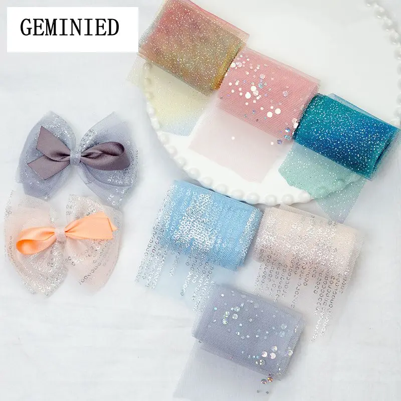 Блестящие кружевные марлевые ленты в горошек 15 м/лот 6 см искусственное платье