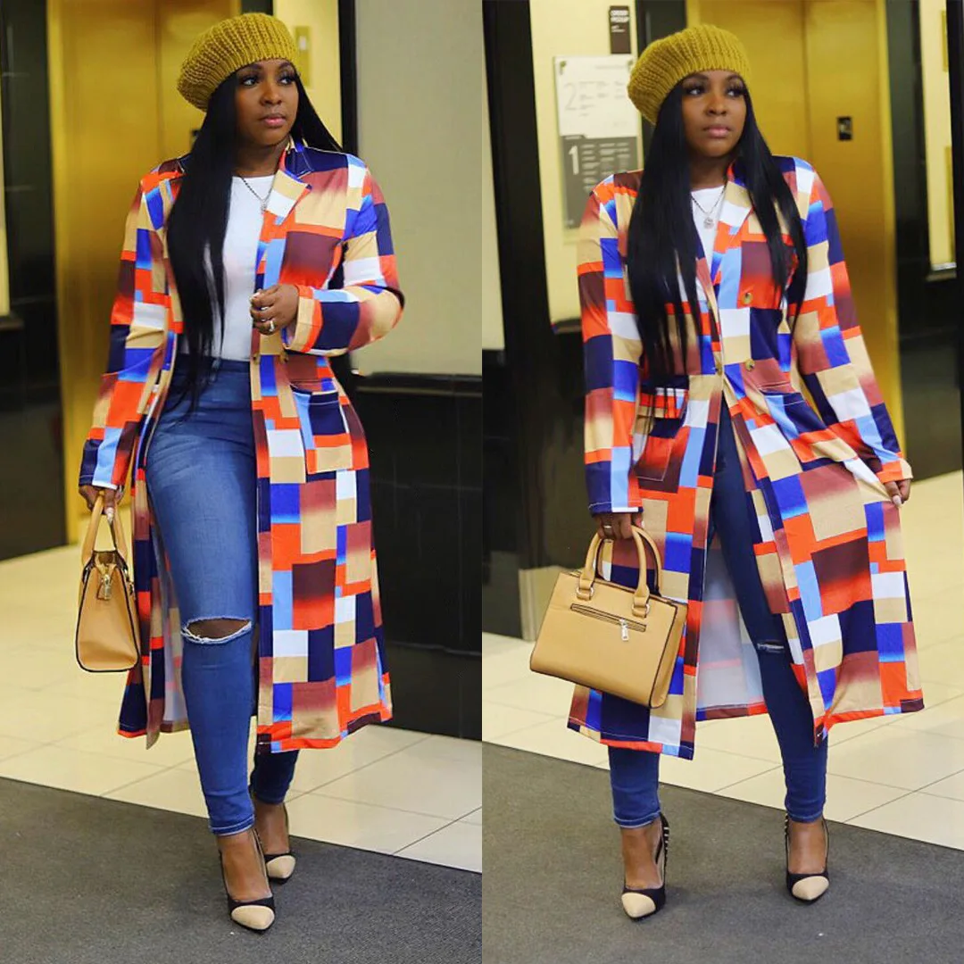 

Пальто ChocMist в клетку, разноцветное, повседневное, HR8088