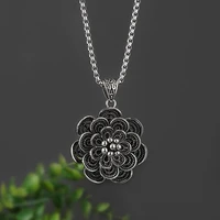 titanium steel pendant necklaces for women men vintage elephant lotus abacus nepal necklace chain jewelry