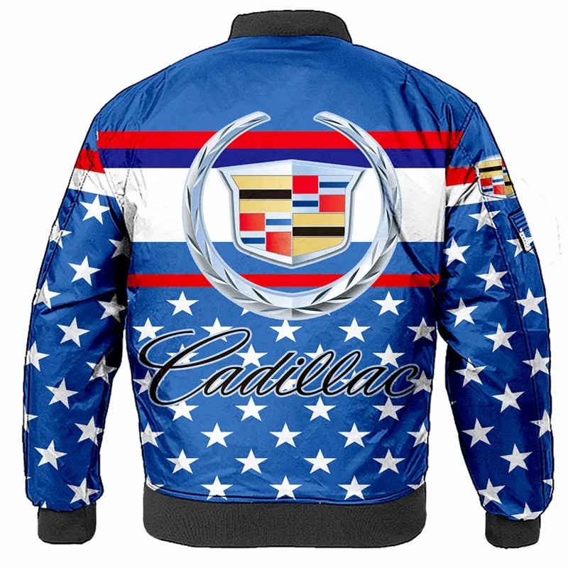 

2020 autumn and winter new 3D digital printing Cadillac logo jacket men flight suit fashion zipper coat high quality brand