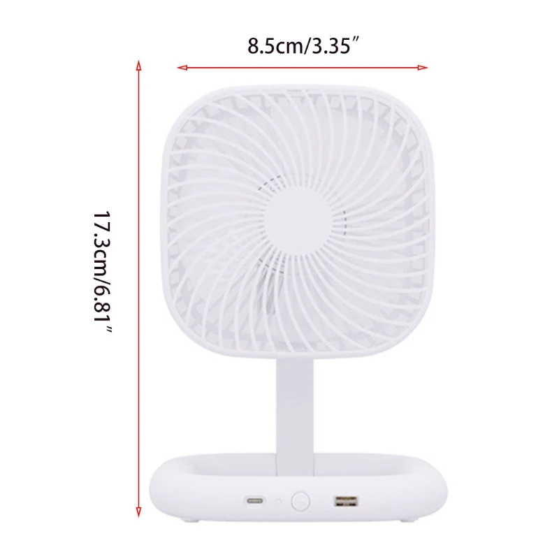 

E8BE Portable Fan Mini Desktop Fan With 4500mAh Battery Quiet Operation 4 Speed Foldable USB Cable Powered Air Circulator Fan