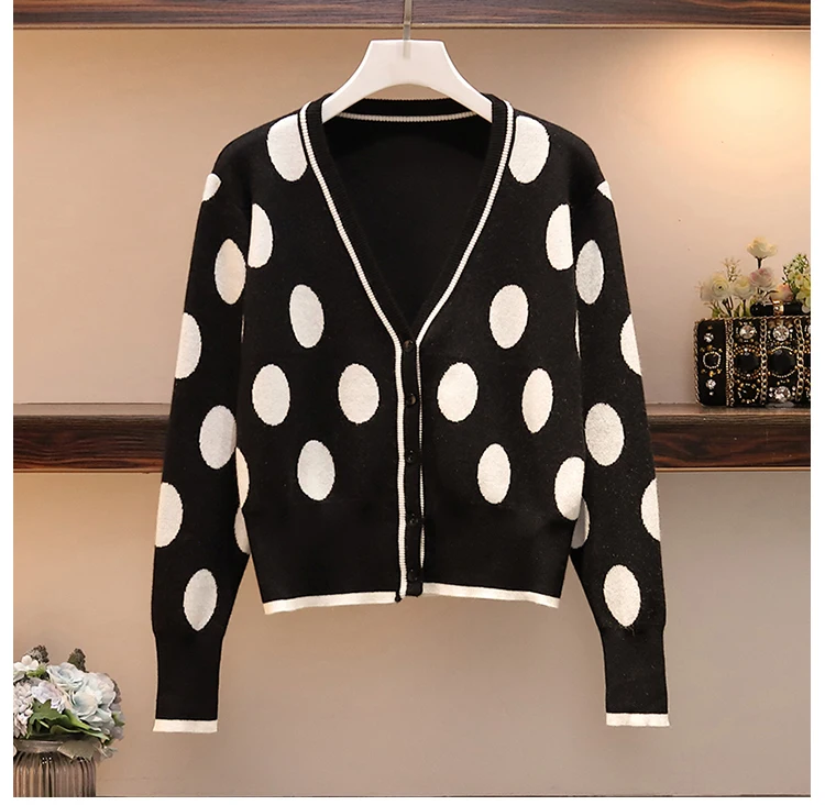 womens clothing New black top and skirt two piece set plus size winter sweater set women knitted suit