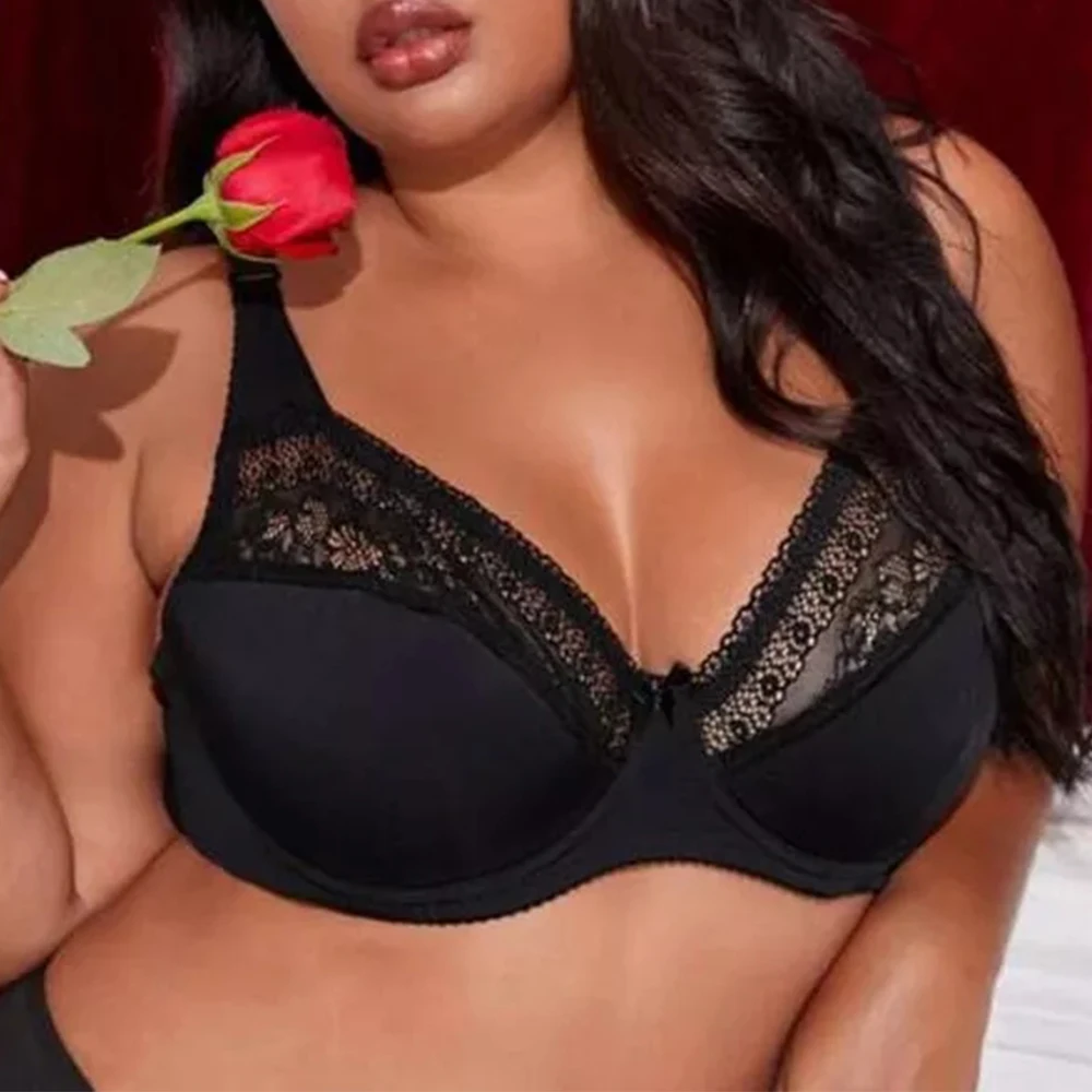 

Womens Lace Bras Large Bosom Brassiere Light Padded Underwire Underwear Tops Busty Sexy Lingerie Plus Size Bralette