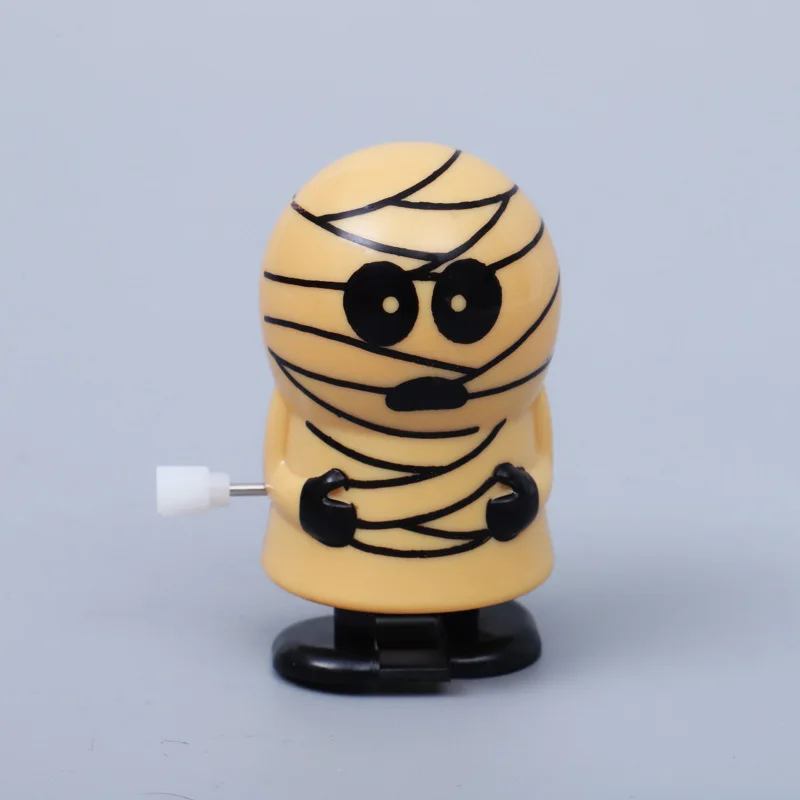 Yellow mummy Зомби вампир призрак тыква Хэллоуин Рождественские игрушки с цепью глаза прыгающие зубы и прыгающие зубы Ретро винтажные игрушки заводные - Цвет: Yellow mummy