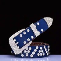 fashion rhinestone belts for luxury designer brand western crystal belt vintage leather diamond waistband cinturones para mujer
