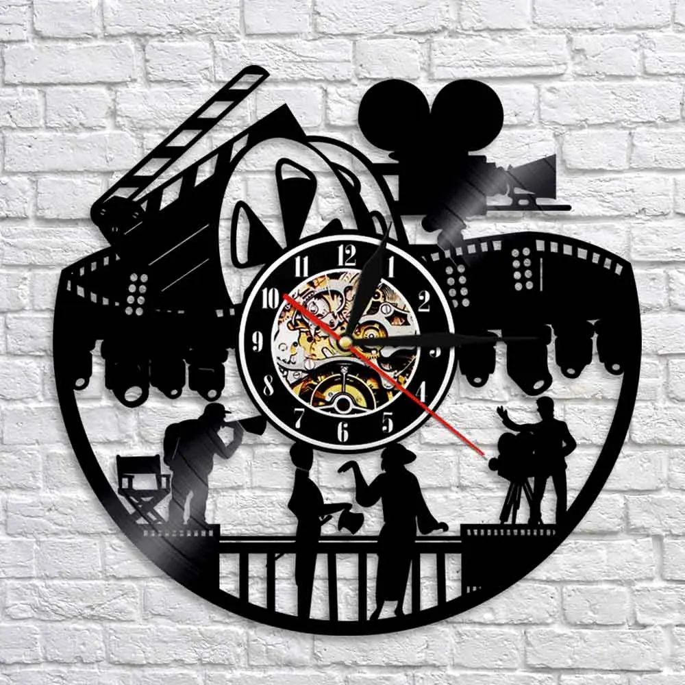 Настенные часы с виниловой пластиной для кинотеатра домашний декор любителей