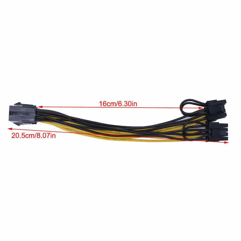 

5pcs PCI-E 6-pin to Dual 6+2-pin (6-pin/8-pin) Power Splitter Cable Graphics Card PCIE PCI Express 6Pin to Dual 8Pin Power Cable