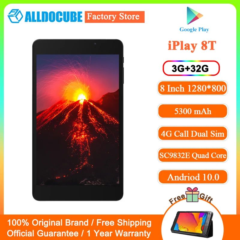 Планшет Alldocube iPlay 8T, 8 дюймов, 3 + 32 ГБ, 5500 мА · ч, Android 10,0, Wi-Fi, 4G, LTE, 2 МП