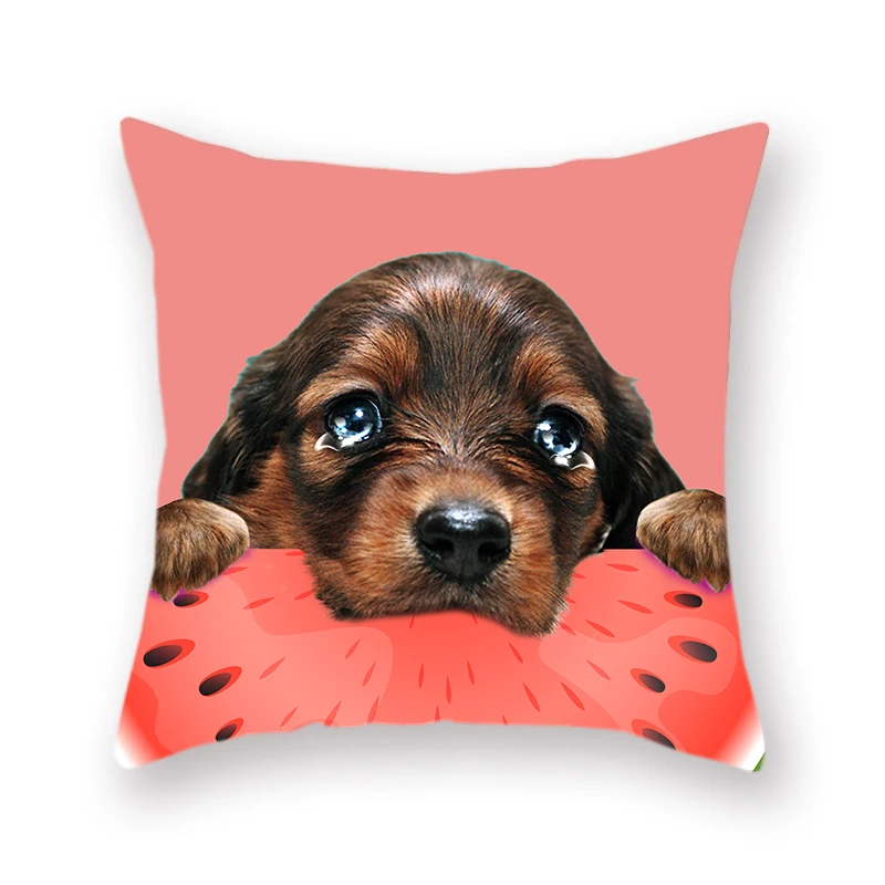 Декоративная Полиэстеровая наволочка с изображением животных собак и кошек