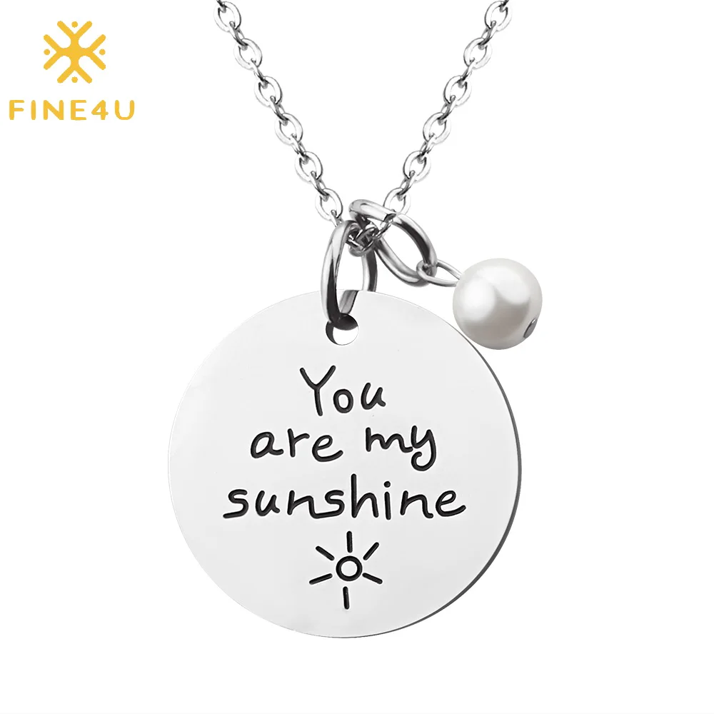 Ожерелье с подвеской You Are My Sunshine из нержавеющей стали|Ожерелья подвеской| |