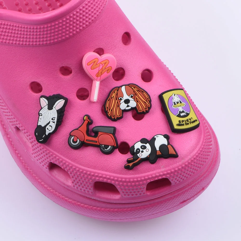 New 1pcs Rubber Shoe Charms Croc Accessories Period Cute Animal Doodles Drinks Decorations for Bracelet Kids girls Boys Gifts