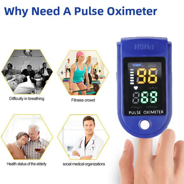 Four-Color OLED Display Digital Pulse Oximeter Saturation Monitors Portable Oxygen Sensor Home Clip Fingertip 5