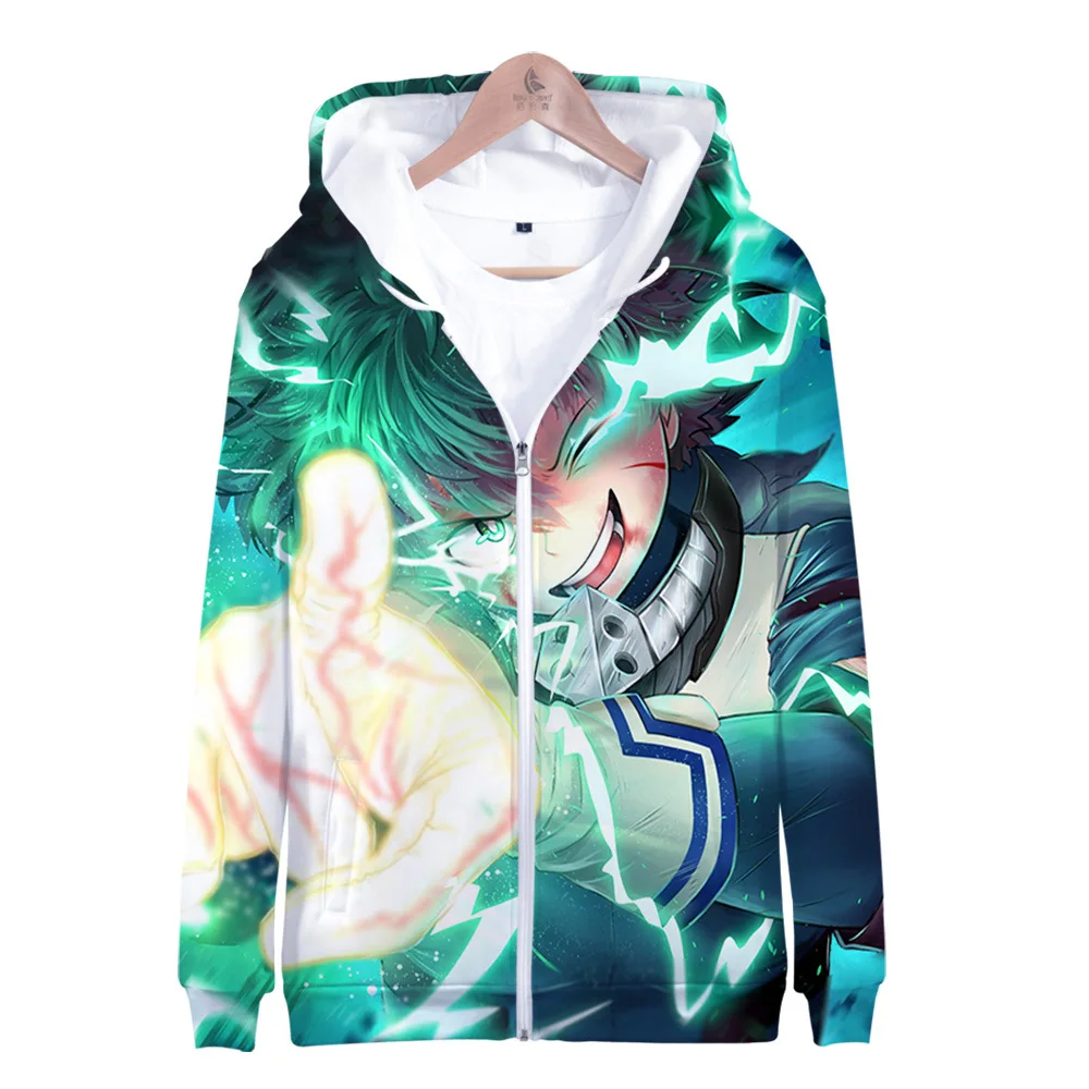 

Boku No Hero Academia Men Women Zip Up Hoodies 3D Hooded Sweatshirt Clothes Clothing Japanese Anime My Hero Academy Thin Jacket