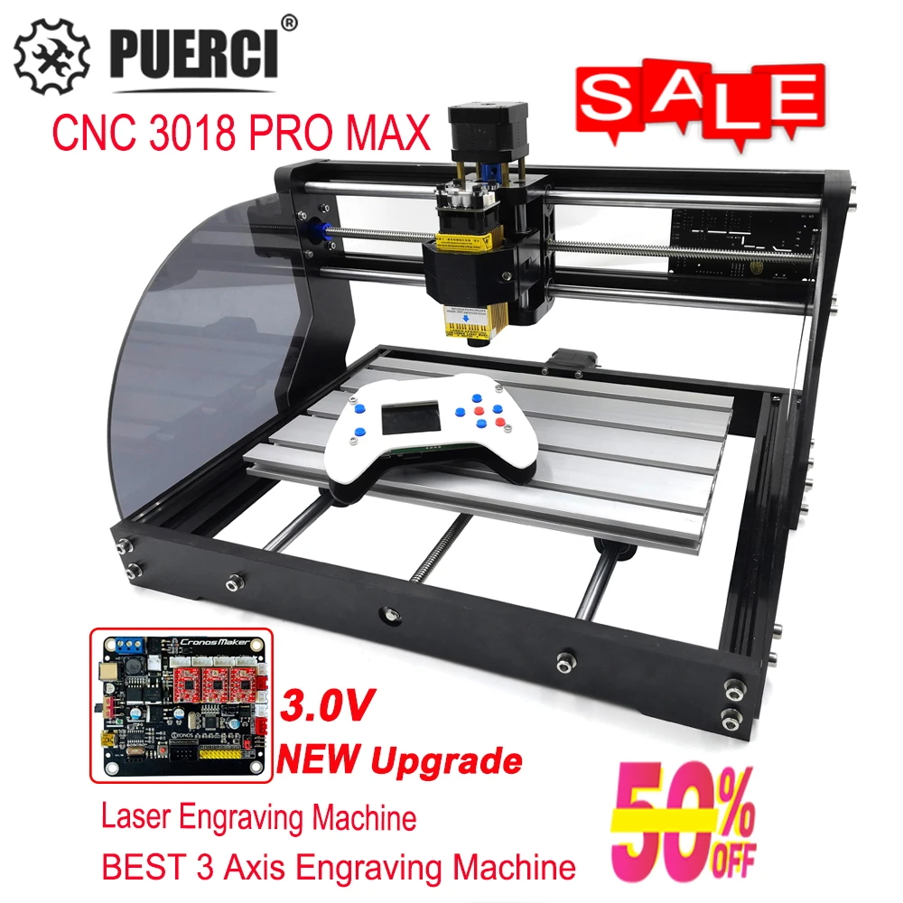 Лазерный гравер GRBL 3018 Pro Max с ЧПУ 3 оси фрезерный станок по дереву DIY гравировальный