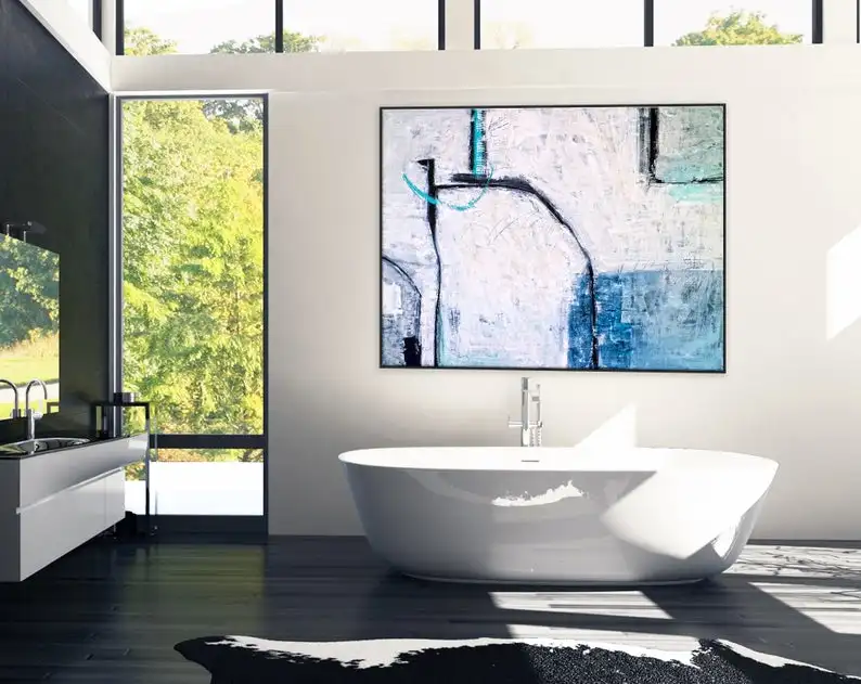 

Старая Современная Абстрактная живопись, оригинальный Большой акриловый холст, настенное искусство, экспресс, красочный минималистичный с...