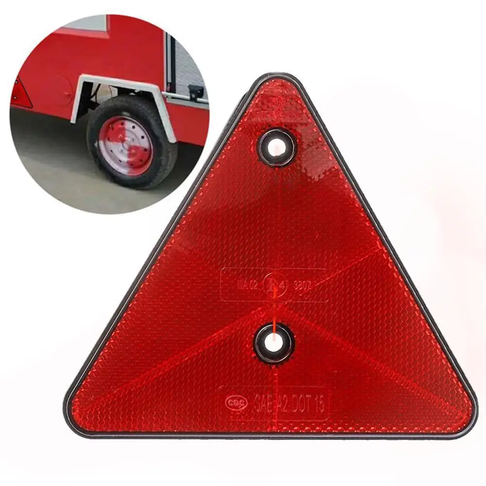 1Pc Red Signalling Triangle Reflector Reflective Triangular Safety Warning Reflectors for Trailer Truck Boat Caravan Accessories - купить по