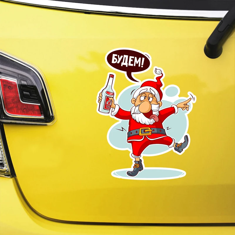 

11260# Новогодняя Будем! 2 PCS Christmas Santa Claus New Year Theme Vinyl Decal Car Sticker Waterproof Decors